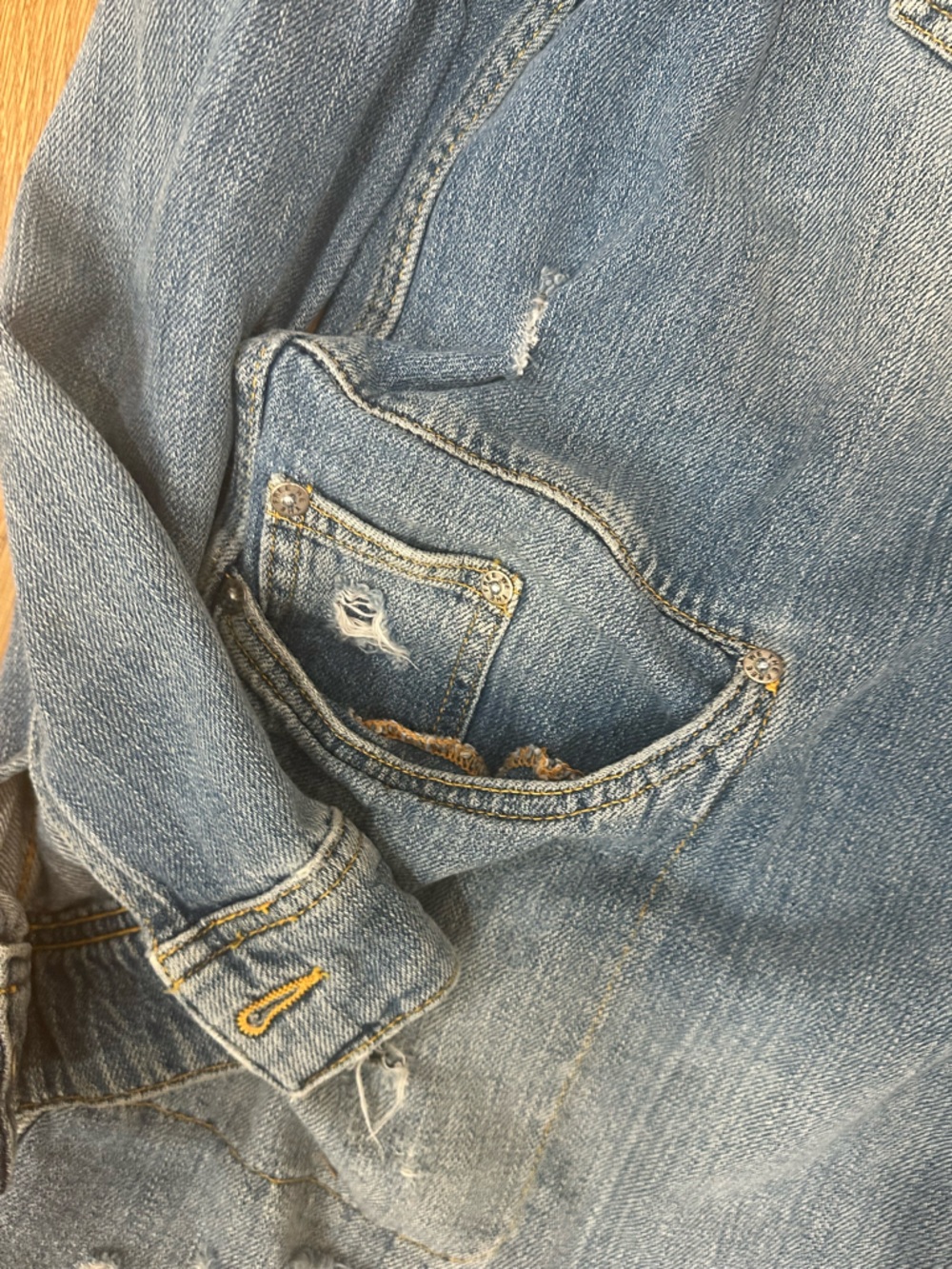 Distressed grunge festival Denim Jacket free people boho - Picture 5 of 12